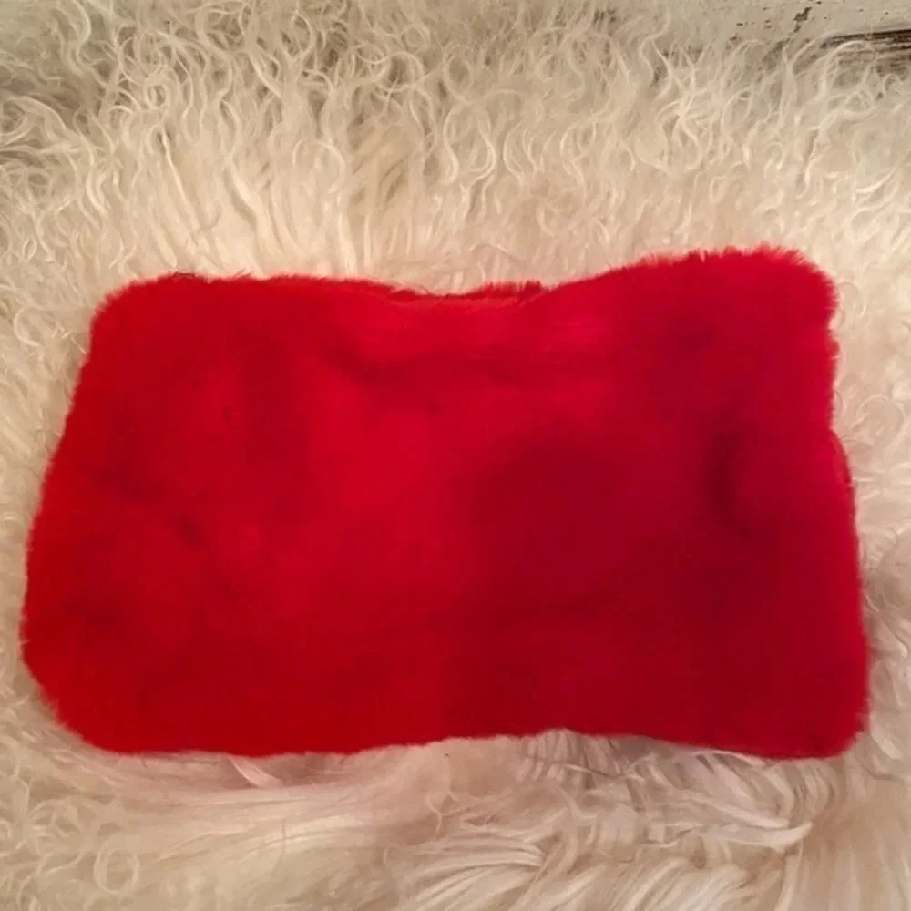 Free People  Red Faux Fur  Essential Pouch